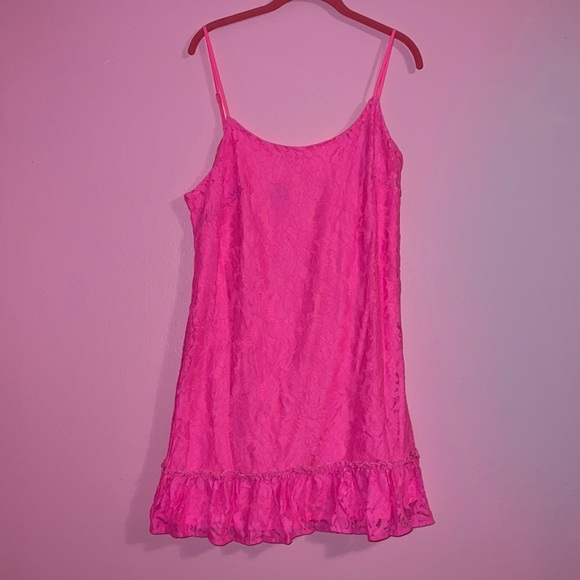 New Hot Pink lace mini dress size L - Picture 3 of 8